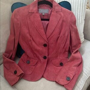 Ann Taylor Women's Rose Pink Suede Blazer